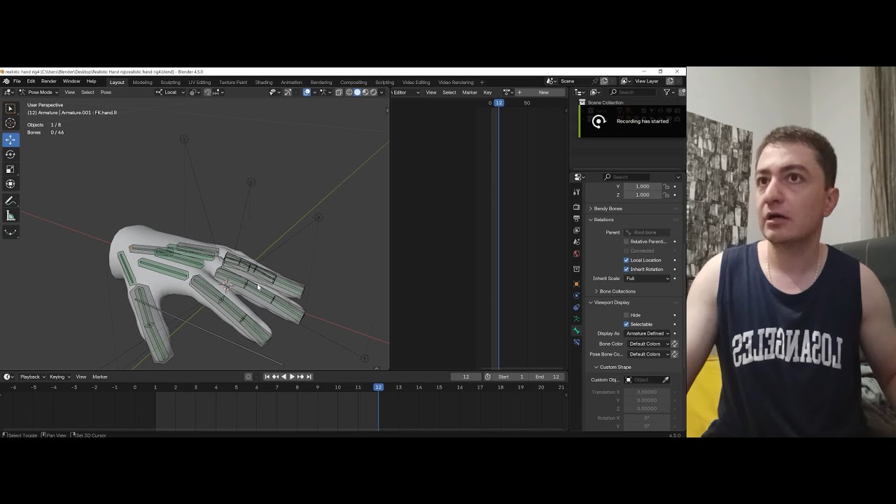 Advanced Hand rigging tutorial in Blender 4.5 LTS Part1,Part 2,Part 3 ...