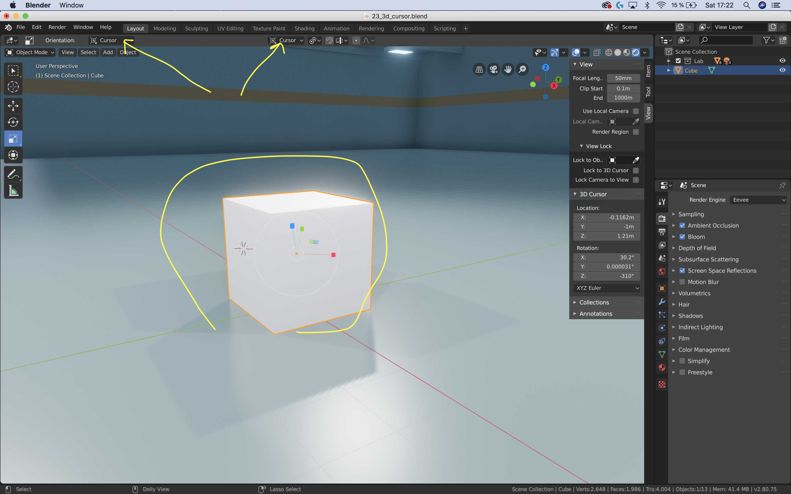 Placing Gizmo On 3D Cursor - Basics & Interface - Blender Artists Community