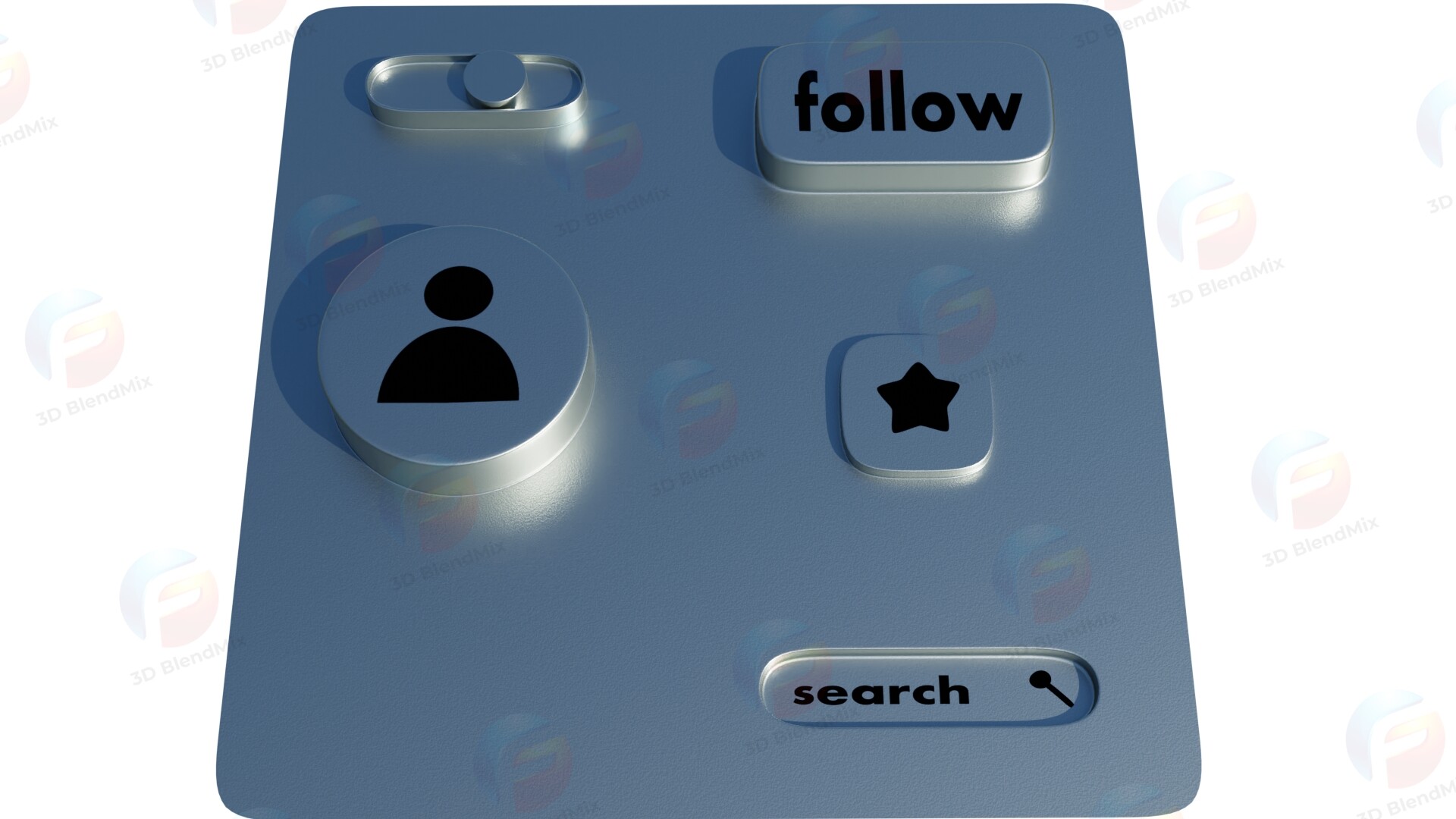 Neumorphic buttons 3D - Finished Projects - Blender Artists Community