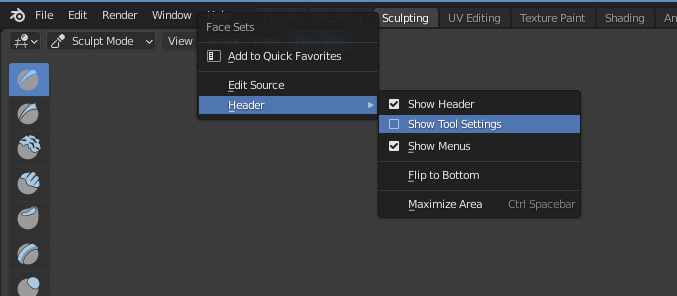 Sculpting Tool Setting Disappeared - Basics & Interface - Blender ...