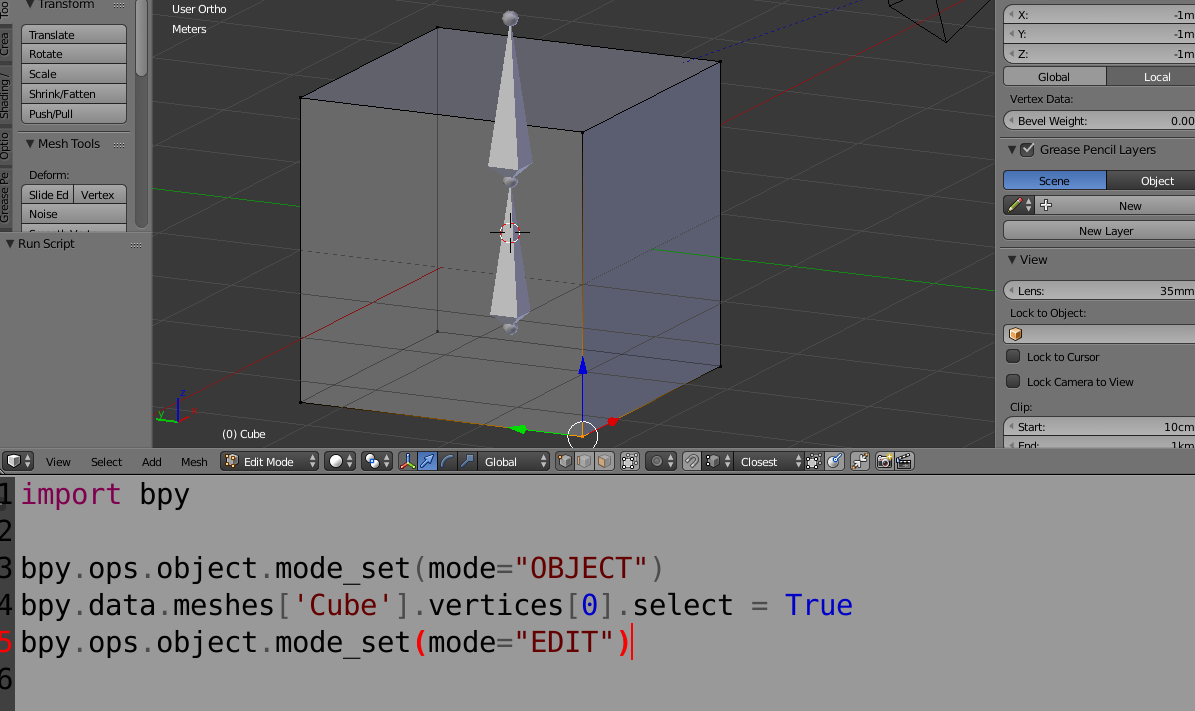 Making selected vertex into active vertex - Python Support - Blender ...