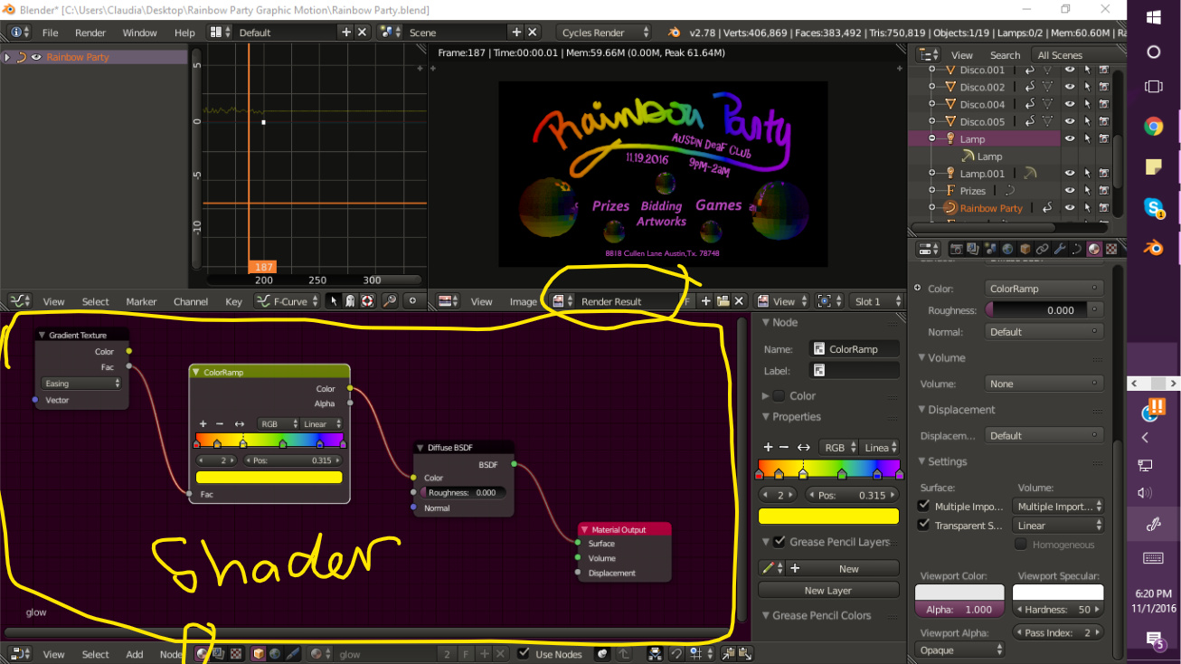 glow effect missed from node View during Render.. - Lighting and ...