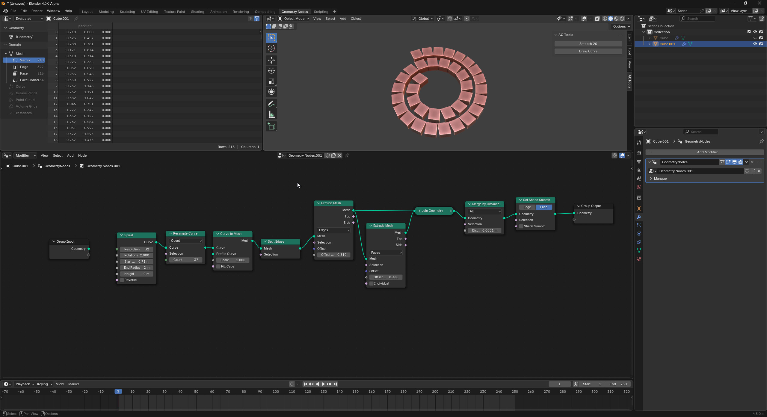 Creating a spiral made out of spheres - Page 2 - Modeling - Blender ...