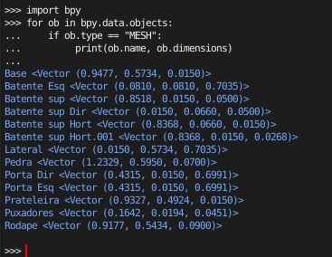 List object names and dimensions - Python Support - Blender Artists ...