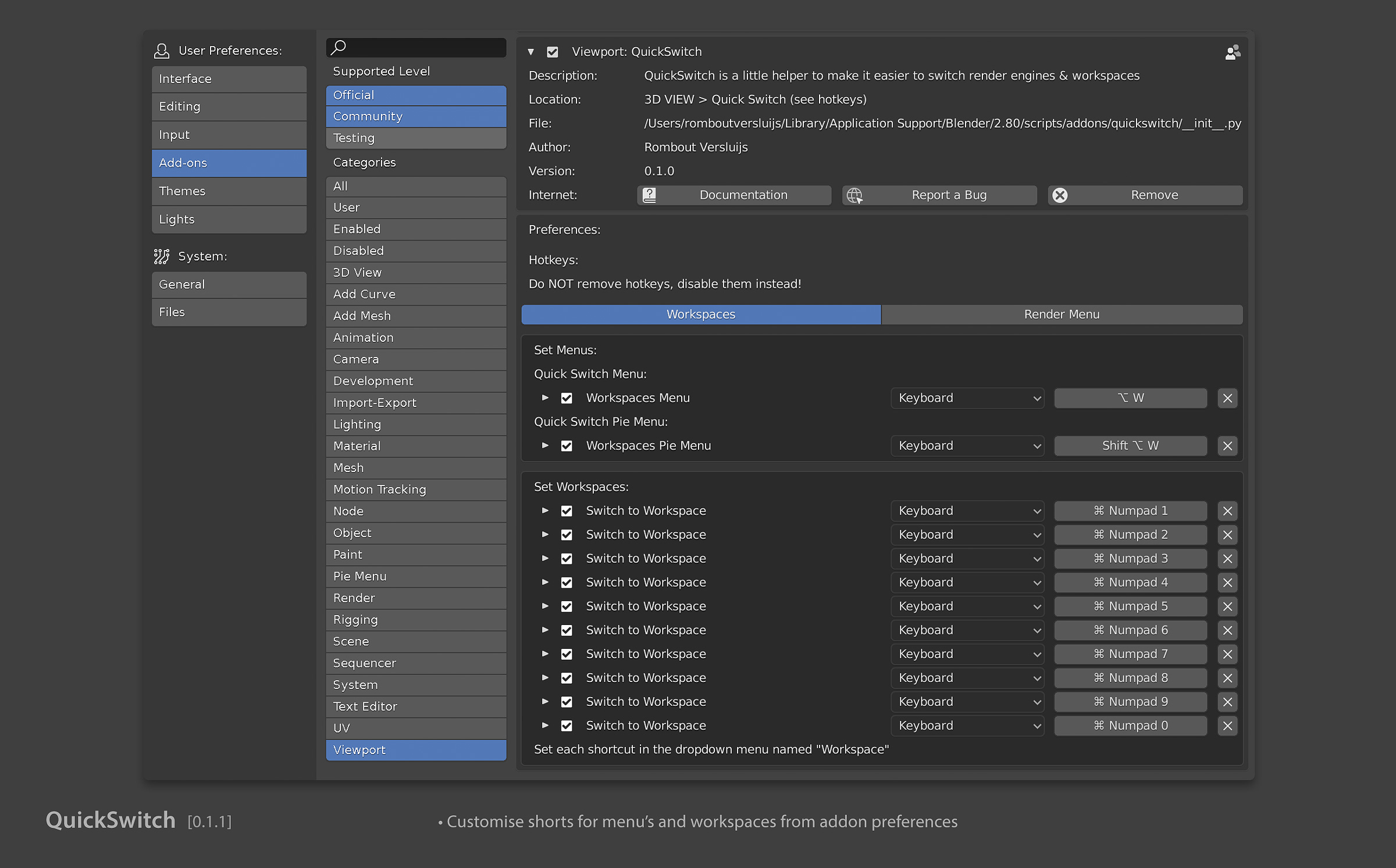 QuickSwitch [2.80] - Released Scripts and Themes - Blender Artists ...