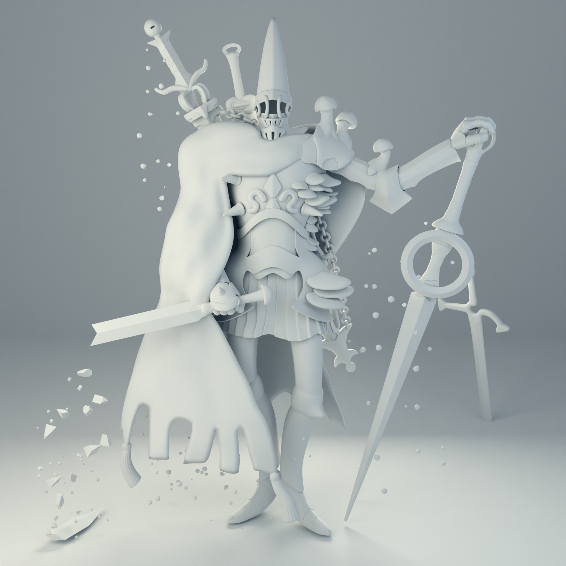 Stylized 3D knight made according to the 2D concept - Finished Projects ...