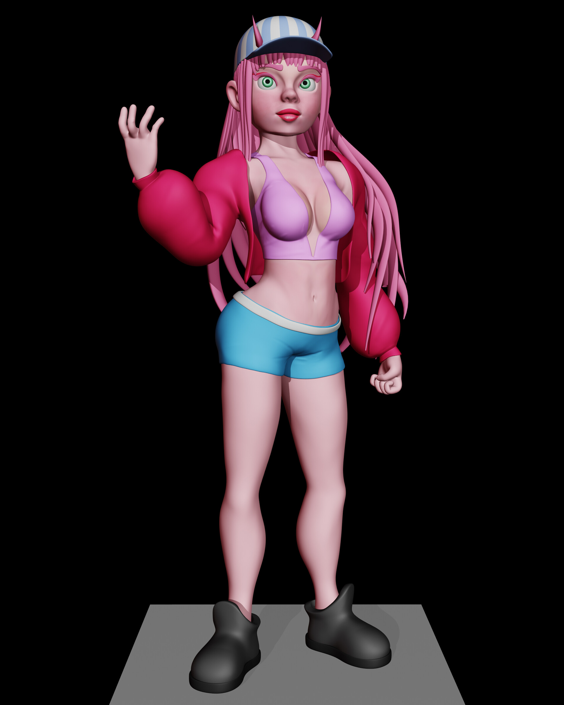 Zero Two fan art - Finished Projects - Blender Artists Community