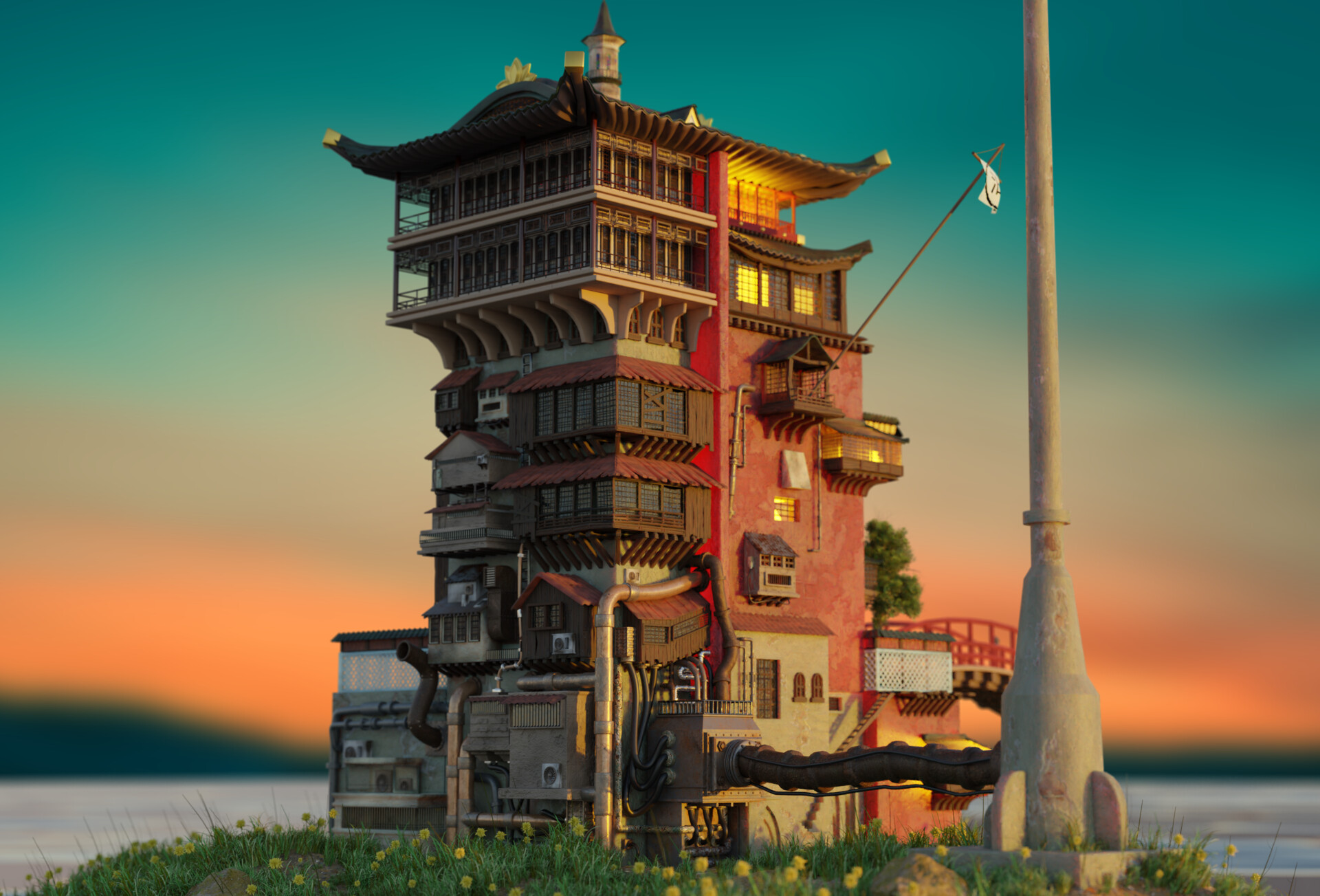 Spirited Away Bathhouse - Finished Projects - Blender Artists Community