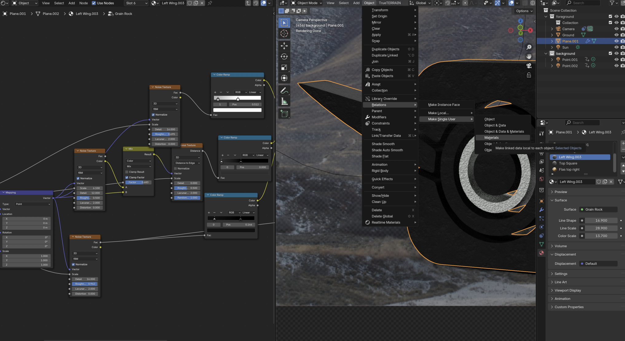Material being applied to multiple parts of mesh using same material ...