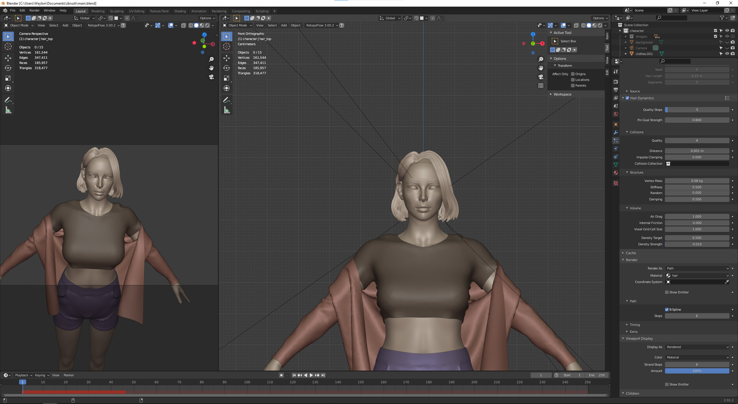 Blend Swap  Rigged/Dynamic Hair for Anxiety