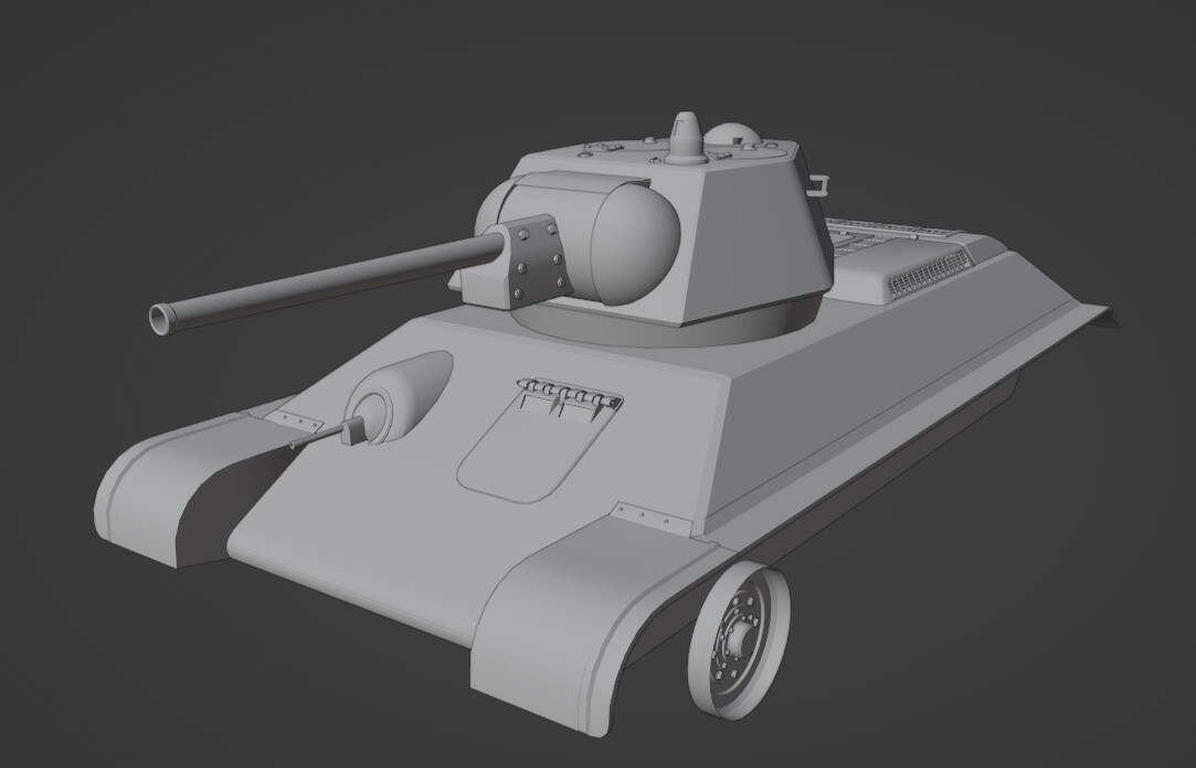 Feedback On A Wip T34 Tank For Roblox Works In Progress Blender Artists Community - white tank roblox