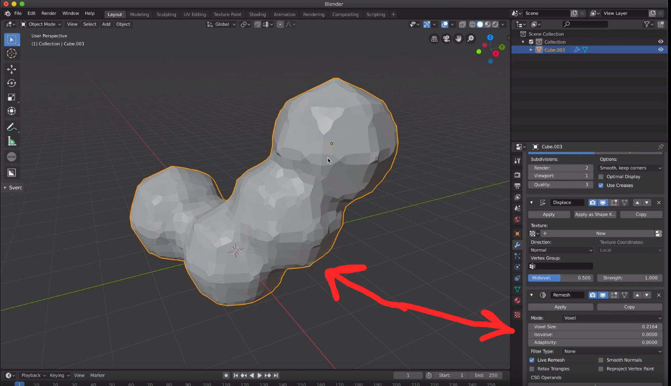 Remesh Modifier > Voxel Setting (How to - Basics & Interface - Blender Artists Community