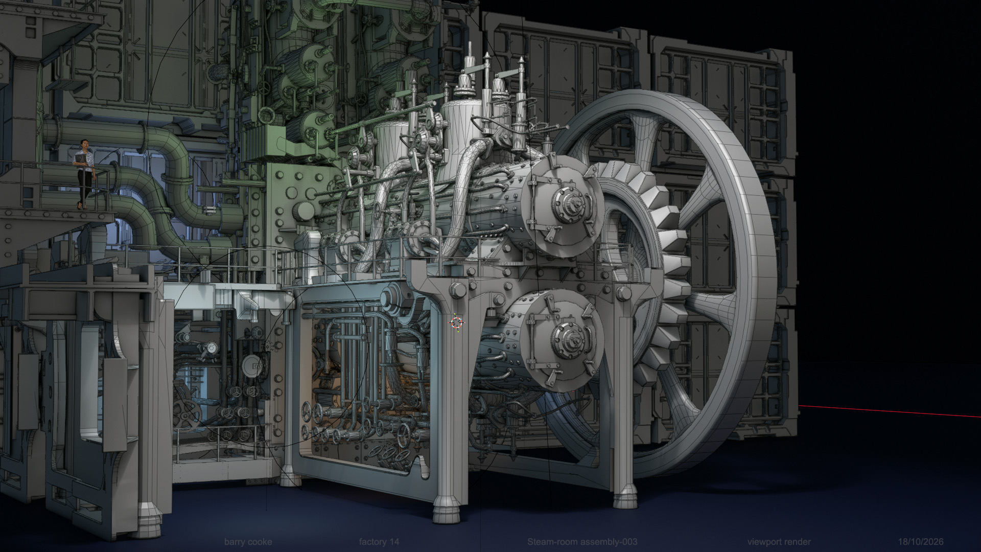 Factory 14 Steam-room assembly003 viewport render - Works in Progress ...