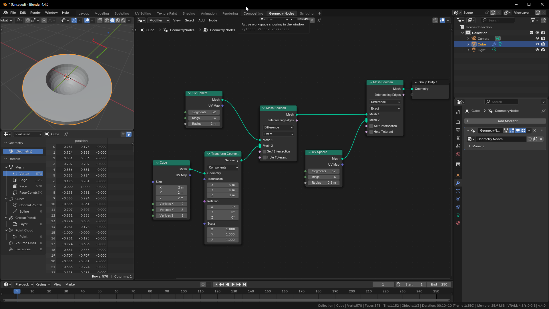 GeoNodes - Create Solid Half sphere - Modeling - Blender Artists Community