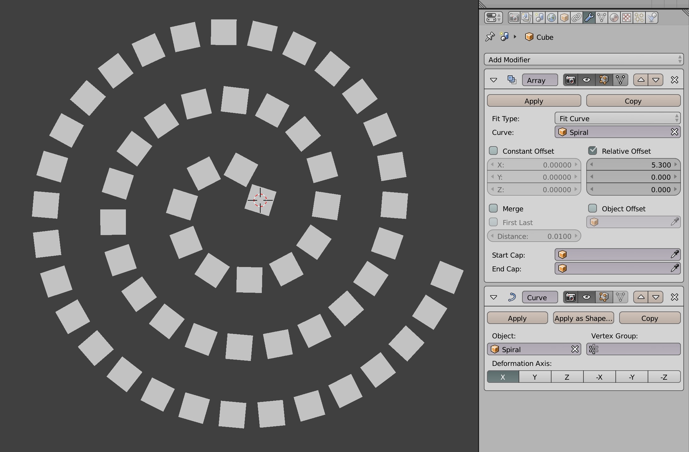 Make array follow a spiral? - Modeling - Blender Artists Community